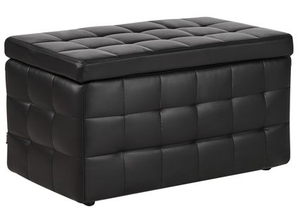 Pouf De Rangement Michigan Cuir Pu Noir