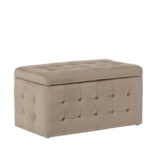 Pouf Chesterfield En Velours Marron Clair Michigan
