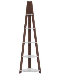 Bibliothèque 4 Étagères Bois Foncé-blanc Mobile Solo