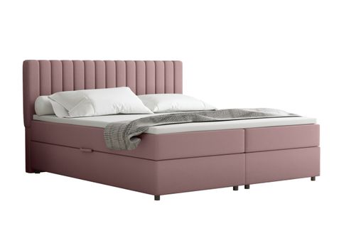 Lit Boxspring 180x200 Confortable Everest Avec Tiroir Et Surmatelas - Rose