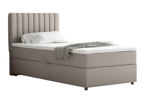 Lit Boxspring 90x200 Confortable Everest Avec Tiroir Et Surmatelas - Beige