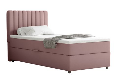 Lit Boxspring 90x200 Confortable Everest Avec Tiroir Et Surmatelas - Rose