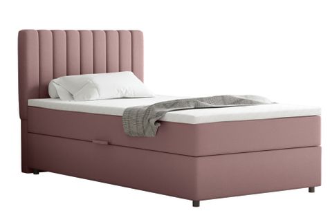 Lit Boxspring 100x200 Confortable Everest Avec Tiroir Et Surmatelas - Rose