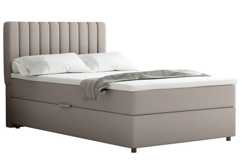 Lit Boxspring 120x200 Confortable Everest Avec Tiroir Et Surmatelas - Beige