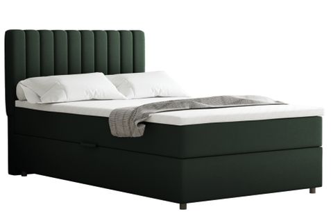 Lit Boxspring 120x200 Confortable Everest Avec Tiroir Et Surmatelas - Vert sapin
