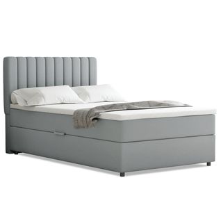 Lit Boxspring 120x200 Confortable Everest Avec Tiroir Et Surmatelas - Gris clair