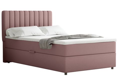 Lit Boxspring 120x200 Confortable Everest Avec Tiroir Et Surmatelas - Rose