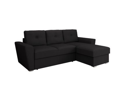 Canapé D'angle En L Bellano - Montage Gauche Ou Droite - Noir