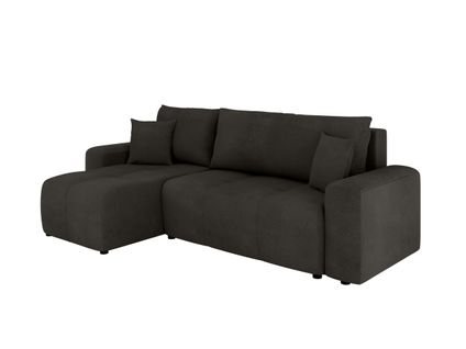 Canapé D'angle Nolani Avec Fonction Lit et Tiroir – Moderne et Confortable - Noir