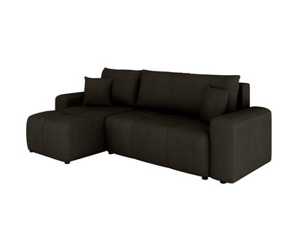 Canapé D'angle Nolani Avec Fonction Lit et Tiroir – Moderne et Confortable - Noir