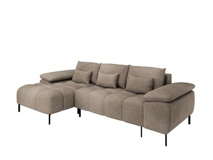 Dolus – Canapé D'angle Moderne Avec Fonction Couchage Et Montage Flexible - Cappuccino