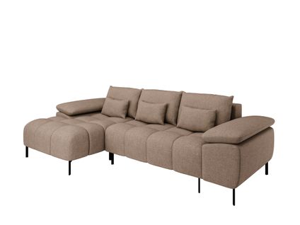 Dolus – Canapé D'angle Moderne Avec Fonction Couchage Et Montage Flexible - Marron