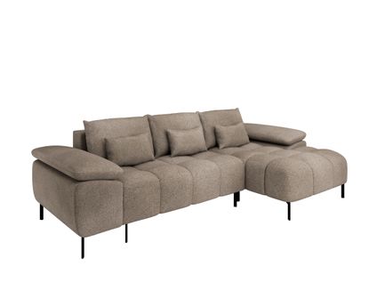 Dolus – Canapé D'angle Moderne Avec Fonction Couchage Et Montage Flexible - Cappuccino