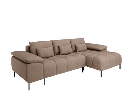 Dolus – Canapé D'angle Moderne Avec Fonction Couchage Et Montage Flexible - Marron