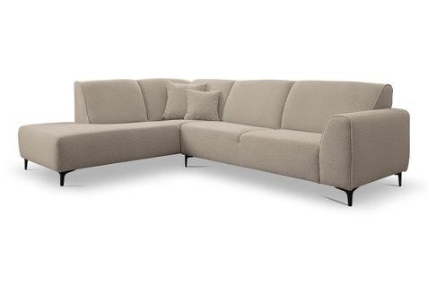 Canapé D'angle Mula, Beige, Tissu Bouclé