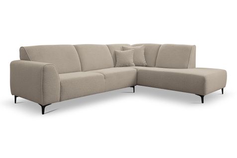 Canapé D'angle Mula, Couleur Du Canapé : Beige, Tissu Bouclé