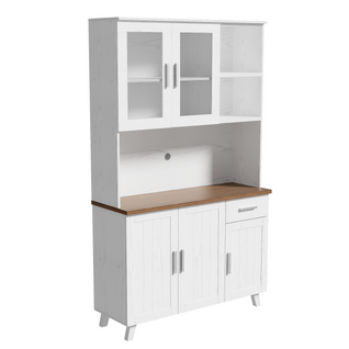 Buffet - Armoire De Cuisine Avec 5 Portes Et Tiroir - Armoire Haute Moderne - Blanc