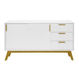 Buffet 3 Tiroirs et 2 Portes "kensal" 149cm Chêne et Blanc