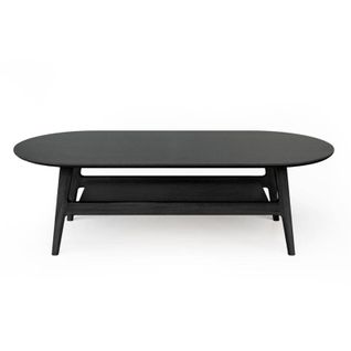 Table Basse En Bois "courbée" 130cm Noir