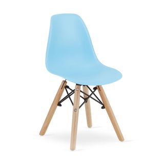 Chaise Zubi Bleue En Bois, Design Ergonomique Pour Chambre D'enfant