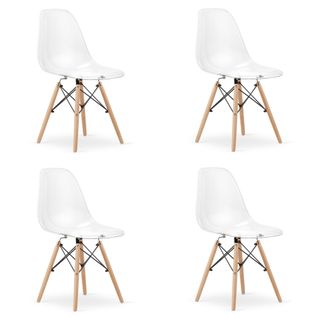 Chaise Osaka Pieds Naturels Transparents Pour Salon X4