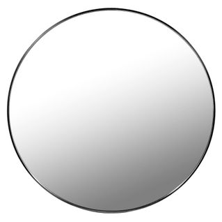 Miroir Rond 70 Cm, Cadre En Métal Noir, Style Scandinave