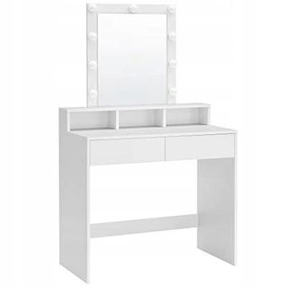 Coiffeuse Avec Miroir, Style Scandinave Blanc Rdt114w01