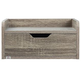 Ensemble De 2 Tables De Chevet Murales, Avec Tiroirs Et Plateaux, Aspect Bois,gris