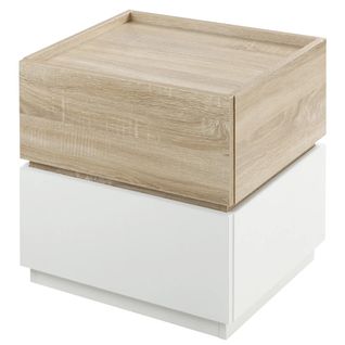 Table De Chevet, Table De Nuit Ou Table D'appoint Empilable, Dotée De Deux Tiroirs.