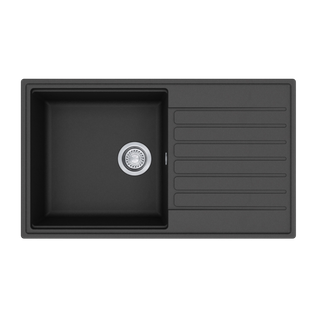 Evier Granit Noir Helika Kopa 1 Bac 1 Égouttoir