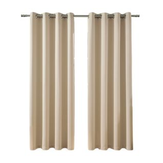 Rideaux Occultants, Lot De 2, 140 L X 260 H Cm, Rideaux Opaques à Oeillets Thermiques, Beige