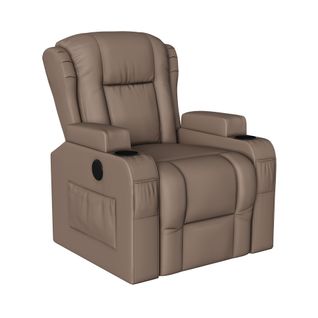 Fauteuil De Massage Électrique Avec Chauffage Lombaire Et Repose-pieds Rétractable,brun