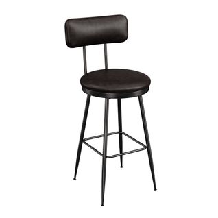 Lot De 4 Tabourets De Bar Avec Dossier Et Assise Rembourrée, En Cuir Pu, Hauteur 65 Cm, Noir