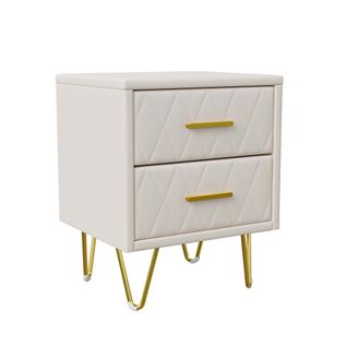 Lot De 2 Chevets Avec 2 Tiroirs, 41x35x51cm - Beige