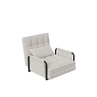Canapé-lit Pliant Avec Dossier Réglable, Canapé-pouf Convertible, Fauteuil-lit Pliable,blanc, Simple