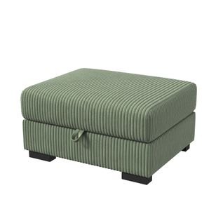 Pouf Avec Rangement En Velours Côtelé, 88 Cm, Vert