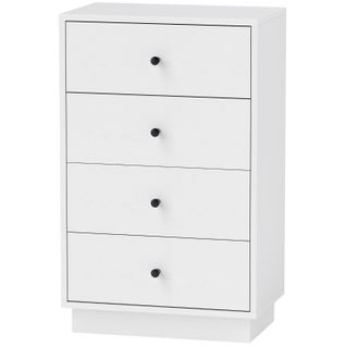 Chiffonnier 4 Tiroirs, Style Moderne, 47 X 29 X 75 Cm, Blanc