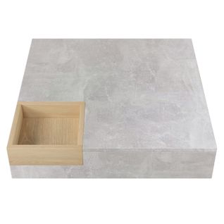 Table Basse Avec Coffre De Rangement Amovible, 72x72x30 Cm, Gris Et Bois