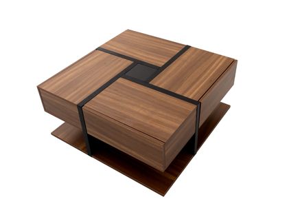 Table Basse De 78 Cm Avec 4 Tiroirs - Marron