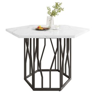 Table Hexagonale En MDF 115.5x110x75 Cm - Noir