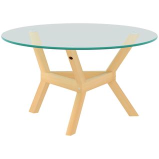 Table Basse En Verre Trempé Avec Pieds Réglables, 80 Cm