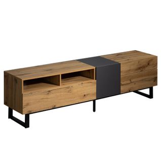 Meuble TV 180 X 50 X 38 Cm - Avec 2 Compartiments De Rangement - Bois