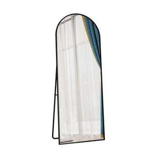 Grand Miroir Pleine Longueur 162x53cm, Peut Être Suspendu Ou Placé Indépendamment, Noir