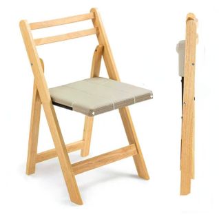 Chaise Pliante En Bois Massif - Design Épuré Et Durable - Pour Maison Et Bureau