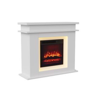 Cheminée Électrique Avec Effets De Flamme 3d Réalistes,cheminée Décorative,101x34,5x88,8 Cm,blanc