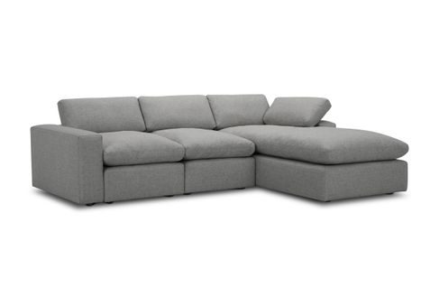 Canapé d'angle droit FEATHER II tissu gris