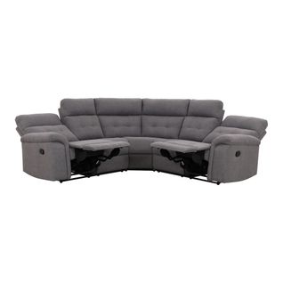 Canapé d'angle relax GASPARD tissu gris