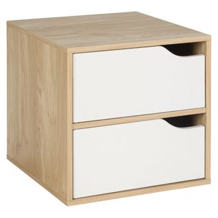 Cube 2 portes NEXT 3 blanc et imitation chêne.