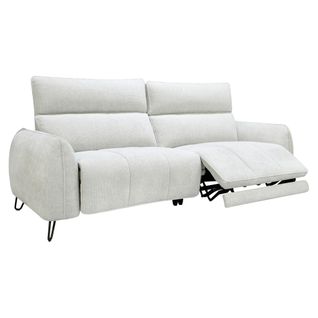 Canapé relax 3,5 places LYNA tissu crème