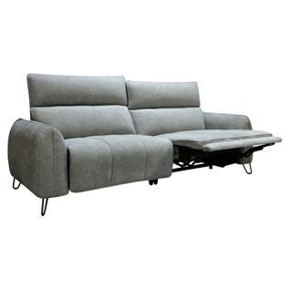 Canapé relax 3,5 places LYNA tissu gris foncé